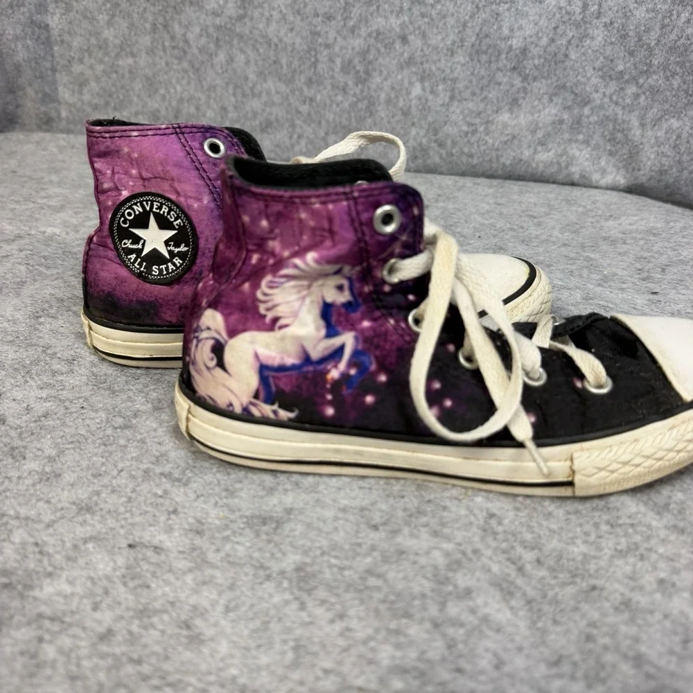 Converse All Star Purple Unicorn High‎ Tops Size 1Y